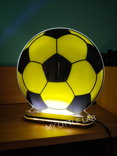 Φωτιστικό led μπάλα ποδοσφαίρου κίτρινη