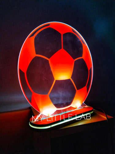 Φωτιστικό led μπάλα ποδοσφαίρου κόκκινη